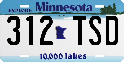 MN license plate 312TSD
