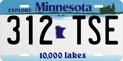 MN license plate 312TSE