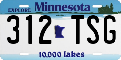 MN license plate 312TSG