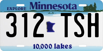 MN license plate 312TSH