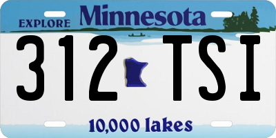 MN license plate 312TSI