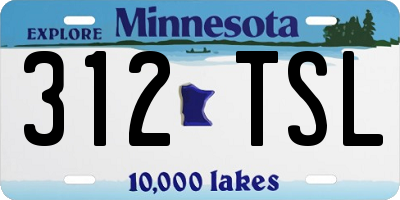 MN license plate 312TSL