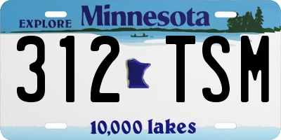 MN license plate 312TSM