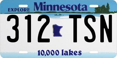 MN license plate 312TSN