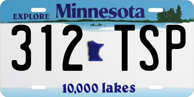 MN license plate 312TSP