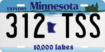 MN license plate 312TSS