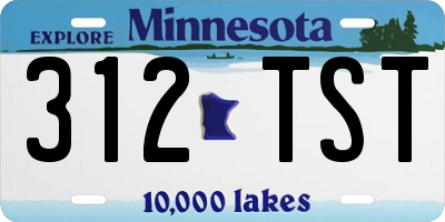 MN license plate 312TST