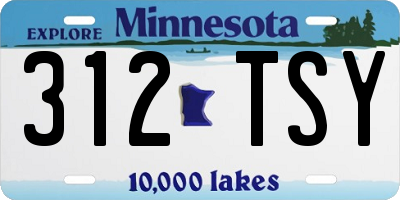 MN license plate 312TSY