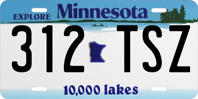 MN license plate 312TSZ