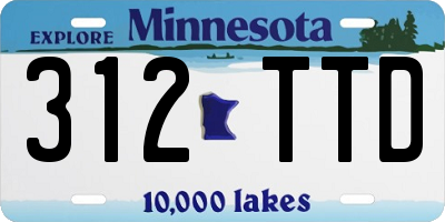 MN license plate 312TTD