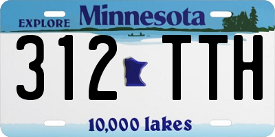 MN license plate 312TTH