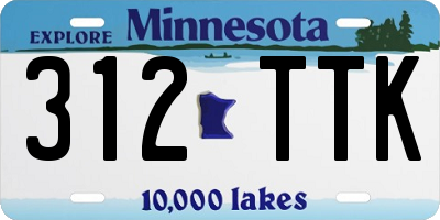 MN license plate 312TTK