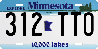 MN license plate 312TTO