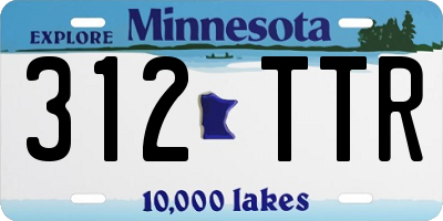 MN license plate 312TTR