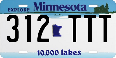 MN license plate 312TTT