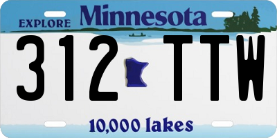 MN license plate 312TTW