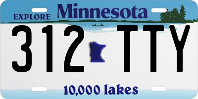 MN license plate 312TTY