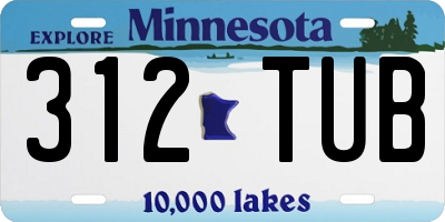 MN license plate 312TUB
