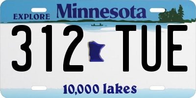 MN license plate 312TUE