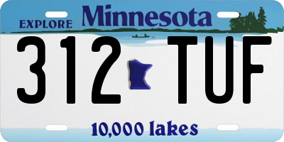 MN license plate 312TUF