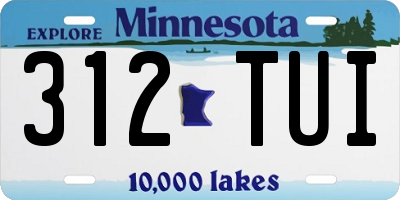MN license plate 312TUI