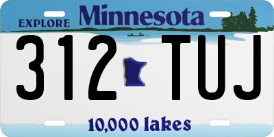 MN license plate 312TUJ