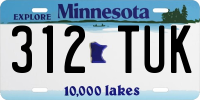 MN license plate 312TUK