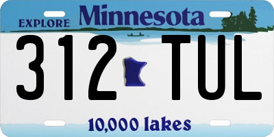 MN license plate 312TUL