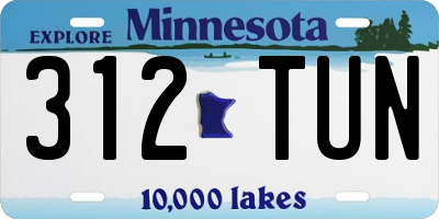 MN license plate 312TUN