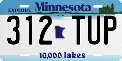 MN license plate 312TUP