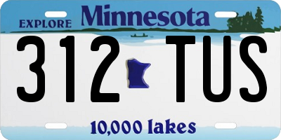 MN license plate 312TUS