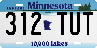 MN license plate 312TUT