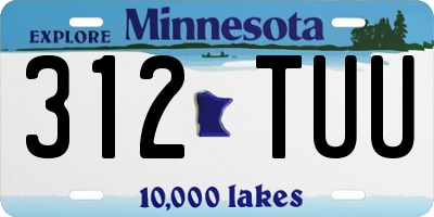 MN license plate 312TUU