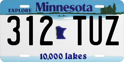 MN license plate 312TUZ