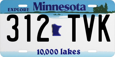 MN license plate 312TVK