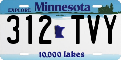 MN license plate 312TVY