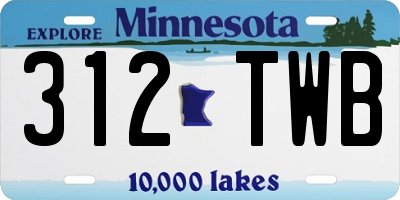 MN license plate 312TWB