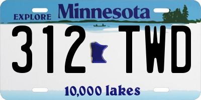 MN license plate 312TWD