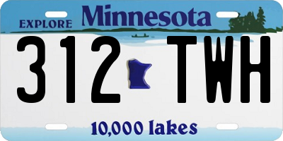 MN license plate 312TWH