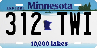 MN license plate 312TWI