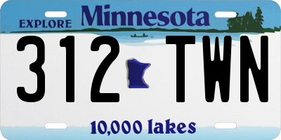 MN license plate 312TWN