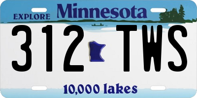 MN license plate 312TWS