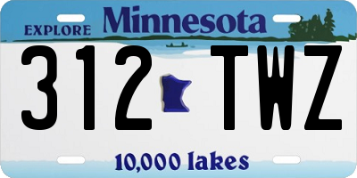 MN license plate 312TWZ