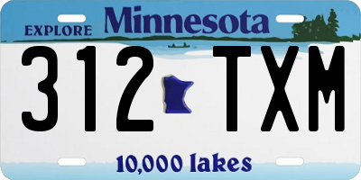 MN license plate 312TXM