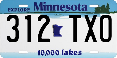 MN license plate 312TXO