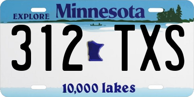 MN license plate 312TXS