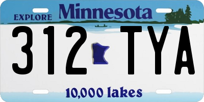 MN license plate 312TYA