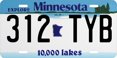 MN license plate 312TYB