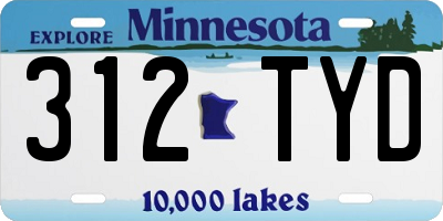 MN license plate 312TYD