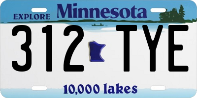 MN license plate 312TYE